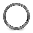thumbnail image 2 of Sterling Silver Stackable Expressions Black Plated Wave Pattern Ring Size 6, 2 of 5