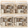 thumbnail image 3 of Homieasy 49-127 inch Adjustable Closet Organizer System with 6 Drawers, Walk-in Closet System and Storage System with 5 Hanging Rods & Shelves for Closet/Bedroom, White Oak, 3 of 7