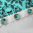 thumbnail image 4 of Manfei Victorian Damask Curtains Pack of 2 (42x84 Each), Black Cyan Bohemian Curtains Blackout, Halloween Sugar Skull Bedroom Curtains, Luxury Bedroom Decor, 4 of 6