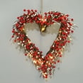 thumbnail image 5 of Yatlte Valentine's Day Heart Wreath, Grapevine Red Berry for Indoor Outdoor Decorations, Artificial Red Berries Wreath with LED Lights for Valentines Day Gift Hang Indoor Decor, 5 of 7