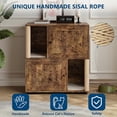 thumbnail image 4 of Multi-Functional Cat Litter Box Enclosure,Double Layer Litter Cabinet with 2 Litter Mat and Sisal Scratching Post,Hidden Cat Washroom,Dog Proof, End Table for Indoor Cats, 4 of 7