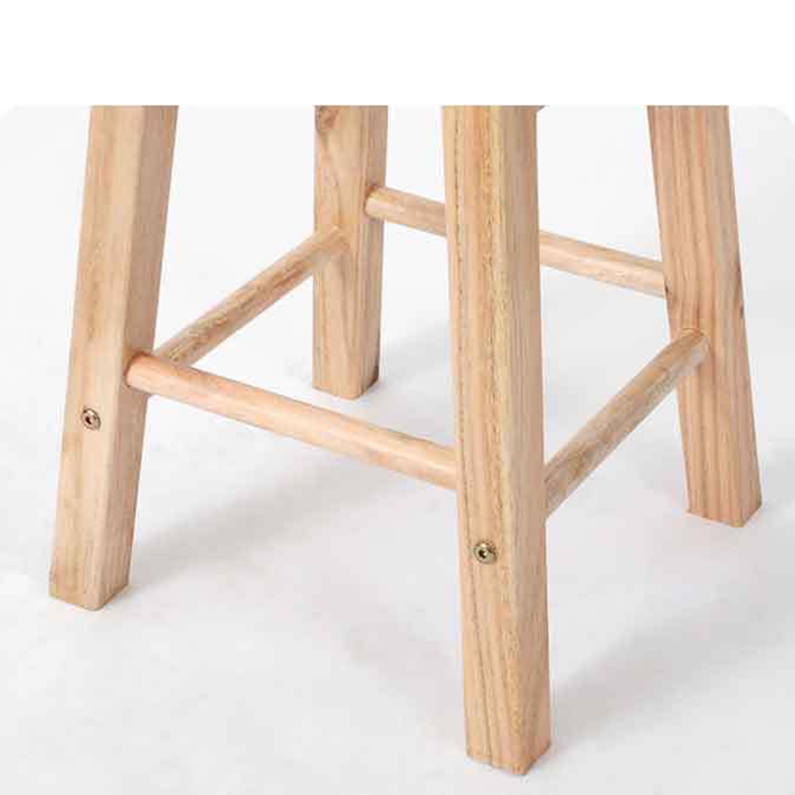 27.5" Wood Bar Stool, 330lbs Capacity Backless Round Counter Stool with Anti-Slip Feet for Kitchen Farmhouse Modern Home Decor