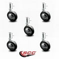 thumbnail image 2 of 2-1/4 Inch Swivel Metal with Soft Rubber Tread Ball Caster Wheels for Furniture - Bright Chrome Finish Stem Casters with 7/16 Inch by 1-7/16 Inch Grip Ring Stem - Set of 5 - Service Caster Brand, 2 of 4