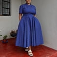 thumbnail image 4 of AURA Plus Size Boho Maxi Dress Women V Neck Summer Print Dress Short Sleeve Casual Vacation Dress, 4 of 7