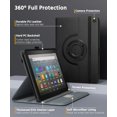 thumbnail image 3 of Case Fit All-New Fire HD 8/HD 8 Plus Tablet(10th Generation,2020 Release), Full-Body Hard Back Cover 90 Degree Rotating Adjustable Stand Cover Case with Auto Wake/Sleep Function - Black, 3 of 7