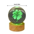 thumbnail image 3 of IPEWLEX Luminous Crystal Ball Night Light - 2.4in Carved Crystal Base, Four-Leaf Clover Design, Holiday Gift Decor for Home & Office, 3 of 5