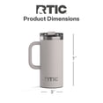 thumbnail image 4 of RTIC 16 oz Ceramic Lined Insulated Road Trip Travel Mug, Leak-Resistant Lid, Cool Grey, 4 of 8
