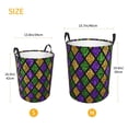 thumbnail image 3 of Fotbe Mardi Gras Shiny Green Purple Cesto de Ropa con Asas, Cesto Impermeable de Gran Capacidad, Bolsa de Lavado para Dormitorio, Cesto de Ropa con Ruedas y Asas-Small, 3 of 6