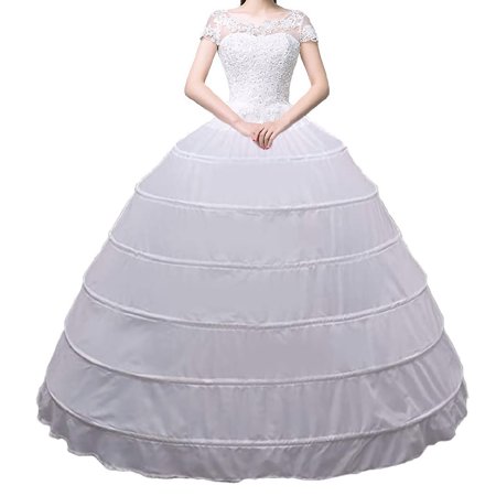 Women Crinoline Hoop Petticoats Skirt Slips Floor Length Underskirt for Ball Gown Wedding Dress