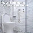 thumbnail image 4 of HLONK Main Courantes de Sécurité pour Salle de Bain en Acier Inoxydable Robustes - 2 Pcs (2 Rails) - Longueur de 12 Pouces avec Poignée Moletée - Rails de Toilette Antidérapants pour Personnes Âgées, Handicapées, Femmes Enceintes - Comprend Mou, 4 of 6