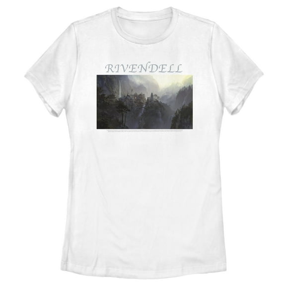 Women's The Lord of the Rings Fellowship of the Ring Rivendell Graphic Tee White 2X Large