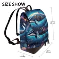 thumbnail image 2 of Sikiie Vintage Colorful Patterned Dolphin Women Genuine Leather Backpack Fashion Rucksack Daypack Leather Casual Travel Backpacks for Women, 2 of 4