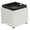White With Tray, variant on 17 inch Faux Leather Storage Ottoman with Reversible Tray Lid, Modern Square Cube Footrest Stool & Coffee Table for Living Room, Bedroom, and Dorm, White