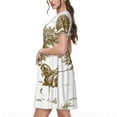 thumbnail image 2 of Honeii Horse Rider In Field Print Women’s Short Sleeve Dress, Comfortable Casual Dress, Soft Polyester Spandex Blend, Stylish Everyday Wear for Summer, Perfect for Travel and Vacation, 2 of 6