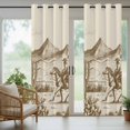 thumbnail image 5 of Outdoor Curtains for Patio Waterproof, Beige Western Farmhouse Outdoor Privacy Panels Grommet, Vintage Cowboys Cactus Blackout Outside Curtains for Porch/Cabana/Pergola/Gazebo 54"x84", 1 Panel, 5 of 8
