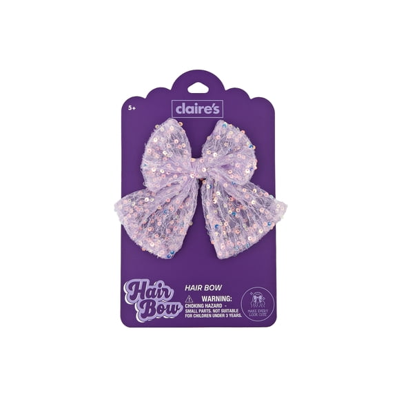 Claire's Hair Jumbo Sequin Bow - Purple