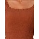 thumbnail image 5 of Blusa de manga larga Crop Inspire Chic para mujer, blusas casuales con cuello cuadrado y volantes, color caramelo, talla L, 5 of 6