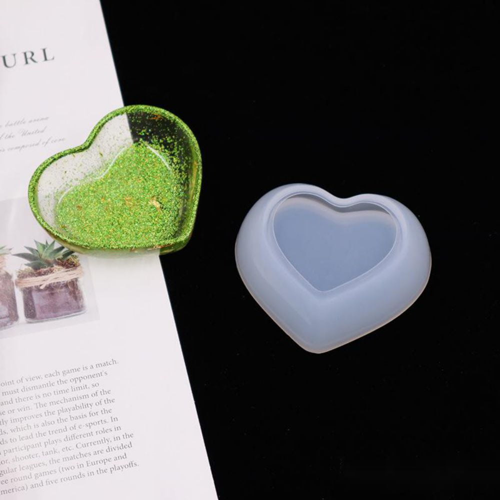 10 pc Silicone Molds Resin Casting Molds For UV Resin Epoxy Resin Jewelry Making Heart White 71x83x25mm