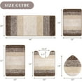 thumbnail image 4 of Ileading Traditional 5 Piece Large Size Microfiber Washable Bathroom Rug Set, Dark Coffee, 4 of 7