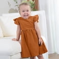 thumbnail image 2 of NIEWTR Robe pour Tout-Petites Filles Confortable à Fleurs à Volants Sans Manches Robe d'Été Bébé Douce Robe de Fête (Brun, 3-4 Ans), 2 of 7