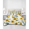thumbnail image 2 of Quilts Twin-XL Size Bedding Set, Yellow Sunflowers Lightweight Quilted Comforter, Farmhouse Summer Botanical Watercolor Soft Reversible Bedspread Coverlet with Pillow Covers for All Season, 68" x 98", 2 of 7
