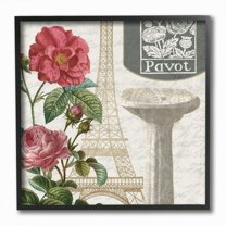 Stupell Industries Paris Flower Market Bath Sink Design Graphic Art Black Framed Art Print Wall Art, 12x12, by Kim Allen