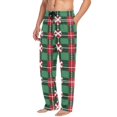 thumbnail image 2 of Checkered Christmas Snowflake Men's Pajama Pants Cotton Long Sleepwear Lounge Pants L, 2 of 7