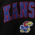 thumbnail image 5 of Men's Colosseum Black Kansas Jayhawks Arch & Logo Crew Neck Sweatshirt, 5 of 5