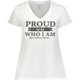 thumbnail image 3 of Inktastic Proud to be Who I am Black History Month Women's Plus Size V-Neck T-Shirt, 3 of 5