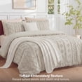 thumbnail image 6 of U by Bedsure Full Tufted Boho Comforter Set, 3 Pieces Farmhouse Shabby Chic Embroidery Linen Bedding Set, Soft Jacquard Comforter for All Seasons, Natural, 6 of 9