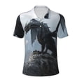 thumbnail image 2 of Daiia Valley Gray Dragon Pattern Men’s Polo Shirts,Solid Deck Shirt,Classic Fit, Breathable Cotton Polo for Casual and Sport Wear-Medium, 2 of 7