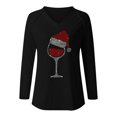 thumbnail image 5 of Pntutb Moda Mujer Causal Con Cuello En V Blusa Estampada Camiseta De Manga Larga Tops De Otoño Pntutb Pntutb-5175, 5 of 5