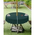 thumbnail image 4 of Deep Green Outdoor Tablecloth with Umbrella Hole and Zipper, Solid Color Table Cover for Round Tables Waterproof Tabletop Collection for Patio, Garden, Picnic, Camping 60R, 4 of 6