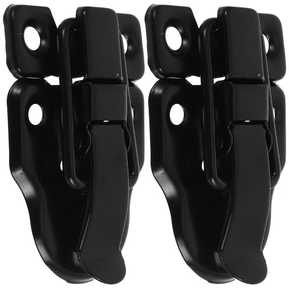 Soimiss Vintage Cabinet Latch Black Metal Clasp for Chest Storage Solutions Secure Closure 2Pcs