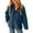 Dark Blue, variant on Lovskoo Winter Coats for Women Fuzzy Fleece Jackets Solid Zip Up Coats Long Sleeve Fuzzy Stand Collar Jacket Outerwear with Pockets Claret