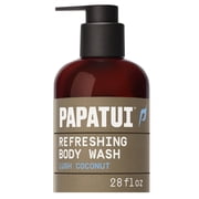 Papatui Mens Body Wash, Lush Coconut, Exfoliating, Hydrating, Made with Coconut Oil, 28 fl oz, Dermatologist-Tested, Sulfate-Free