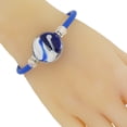 thumbnail image 3 of GlassOfVenice Murano Glass Venice Diva Bracelet - White and Blue, 3 of 4