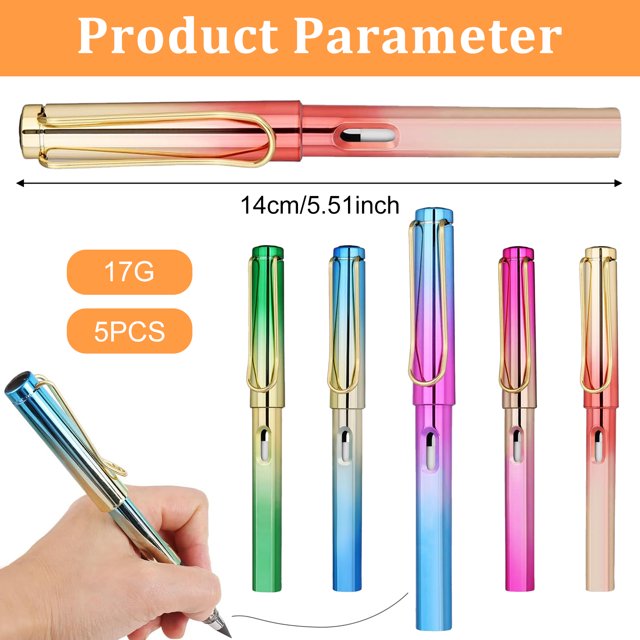 OFFCUP Lápiz eterno, 6 lápices infinitos con borrador y puntas de repuesto, lápiz reutilizable sin tinta y soporte para bolígrafo para escribir, dibujar, estudiantes, oficina en casa, suministros
