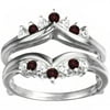 10k Solid Gold Diamonds(G,I2)and Ruby Traditional Chevron Style Ring Guard (0.25ctw)