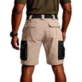 thumbnail image 6 of Dwellite Cargo Short for Men 2026 Outdoor Durable Hiking Shorts Summer Stretch Waist Knee Length Short with Zipper Pockets Khaki M, 6 of 9