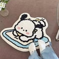 thumbnail image 1 of Alfombra de felpa Kawaii Hello Kitty, tapete de Anime Kt Cat Pochacco, cojín suave para coche, chica, corazón, lindo, dormitorio, alfombra antideslizante, decoración de habitación, 1 of 4