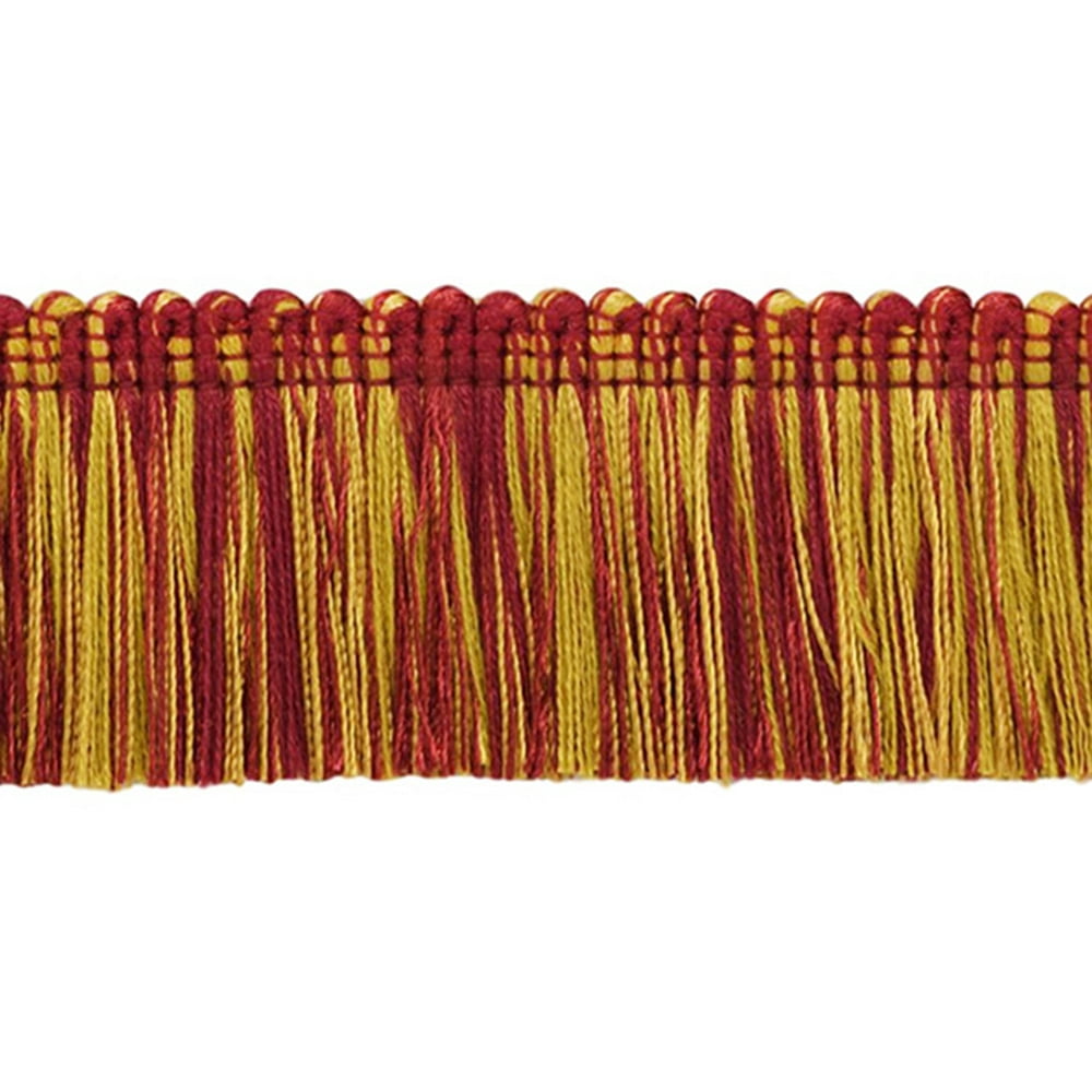 Brush Fringe Trim / 1 3/4 inch (45mm) / Style 0175HB / Color 1253 (Burgundy Red Gold) / Sold