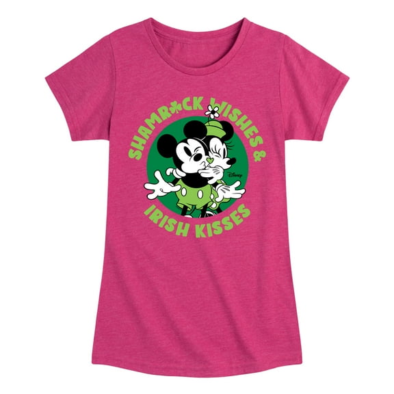 Disney - Shamrock Wishes Irish Kisses - Toddler And Youth Girls Short Sleeve Graphic T-Shirt