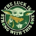 thumbnail image 2 of Women's Star Wars: The Mandalorian St. Patrick's Day Grogu Luck is Strong with this One Distressed Graphic Tee Black Large, 2 of 4