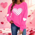 thumbnail image 2 of Women'S Valentines Sweatshirts Love Heart Graphic Long Sleeve Shirts Casual Crew Neck Pullovers Plus Size Tops, 2 of 9