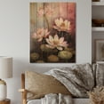thumbnail image 2 of Designart "A Symphony of Vintage Pink Lotuses II" Floral Print on Natural Pine Wood, 2 of 5