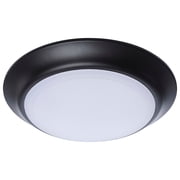 Satco 62-1804R1 7 Inch LED Disk Light 9.5W CCT Selectable 2700K-5000K 780 Lumen Dimmable Wet Rated Black Finish Energy Star (1 Pack)