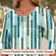 thumbnail image 4 of Blusa Blingfit con estampado floral de manga 3/4 para mujer, talla M, 4 of 5