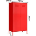 thumbnail image 3 of Metal Wardrobe Coat Cabinet with Adjustable Shelves and Hanging Rod,Storage Closet Locker for Bedroom,Kids Room,Office, Home, School,Almirah for Clothes,Blanket., 3 of 7