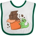 thumbnail image 3 of Inktastic Dino With Chocolate Bar Boys or Girls Baby Bib, 3 of 4